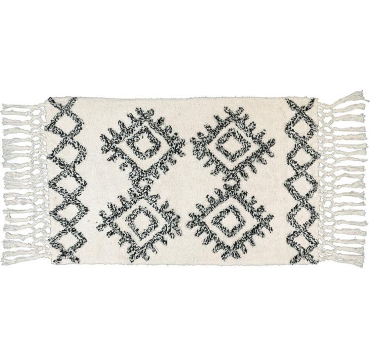 CITY CHIC White & Black Patterned Bath Mat